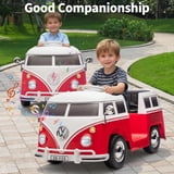Toy Riding Bus 12V Licensed Volkswagen Kids Electric Ride-On Bus - LED Headlights ...