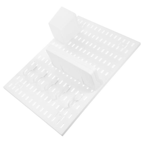 PAMINGONO 1 Set Pegboard Storage Rack White Plastic Organization Kit for Homeowners