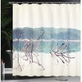 thumbnail image 4 of Ambesonne Nature Shower Curtain, Fallen Tree in Beach, 69"Wx84"L, Cream Green, 4 of 5