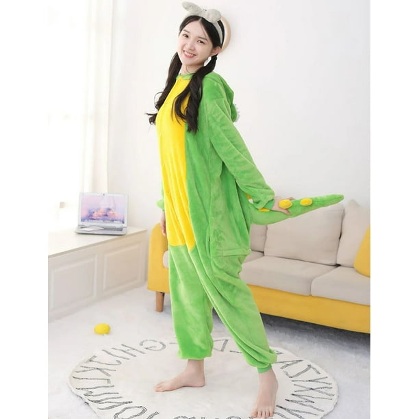 Conjunto de pijamas de animales para adultos, ropa de dormir Unisex, mono de invierno, pijamas de franela, disfraz de Navidad y Halloween