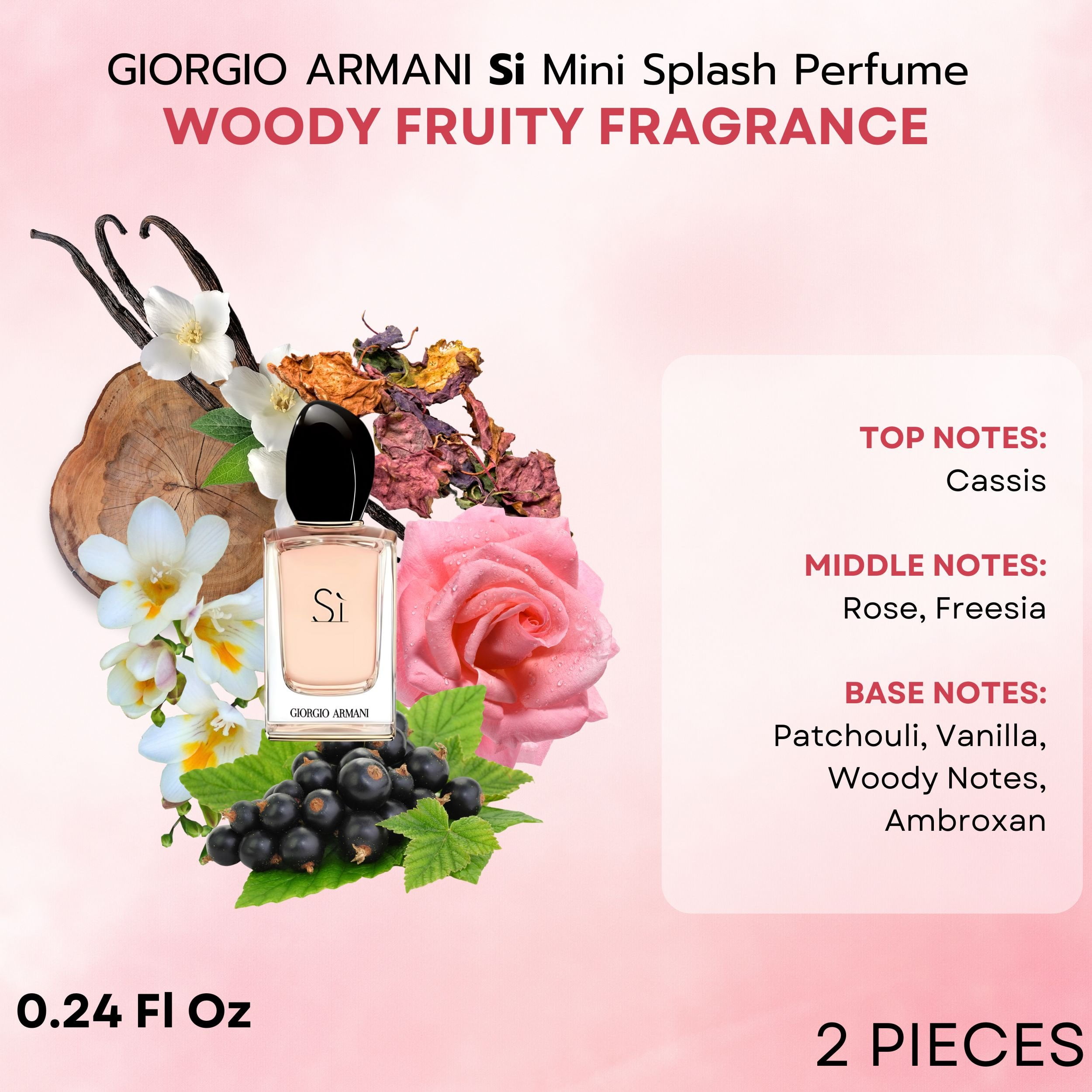 Giorgio Armani Si Women Perfume Gift Set Mini Splash 0.24 oz