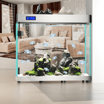 Aquarium kit No need to change water can be used as a screen partition with Filter 112gal (Silver)