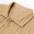 thumbnail image 5 of YUGYXL Men's Button Down Short Sleeve Shirt Casual Lightweight Trendy Knit Shirts Summer Eyelet Comfy Beach Vacation Tops Khaki M, 5 of 5