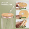 thumbnail image 3 of AYAOQIANG 8pcs Glass Cups with Bamboo Lids and Glass Straws, 16oz Drinking Glasses Can Shaped Glass Cups, Beer Glasses, Iced Coffee Glasses with 2 Cleaning Brushes, 3 of 7