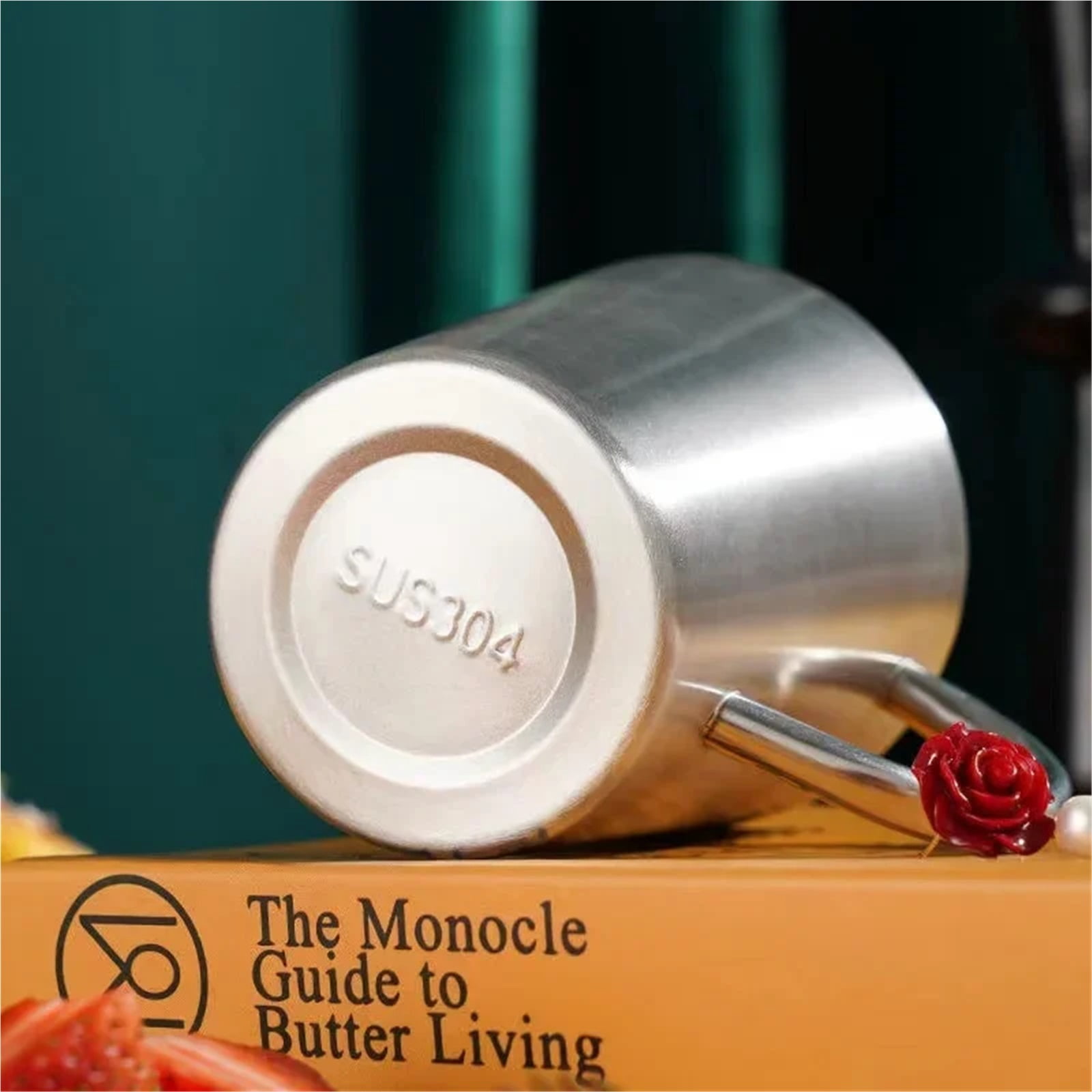 Espresso cup 300ml Stainless Steel Water Cup Double-Layer Thermal Beer Mug With Handle Anti-fall Heat Insulation Coffee Cup