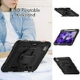 thumbnail image 3 of Case for iPad Air 5th Generation / iPad Air 4th Generation 10.9 inch with Screen Protector, 360 Degree Rotating Kickstand Hand Strap Shockproof Cover with Shoulder Strap, Black, 3 of 7