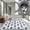 Ivory/Grey Black, variant on SAFAVIEH Santa Clara Elwyn Checkered Polyester Machine Washable Area Rug, Ivory/Beige, 3' x 5'
