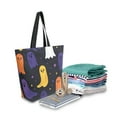 thumbnail image 2 of FORMRS Womens Canvas Tote Bag with Zipper Inner Pocket Shoulder Handbag, Halloween Colorful Ghosts, 2 of 7