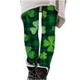 thumbnail image 4 of Avrnliq St. Patrick's Day Girls Shamrock Plaid Leggings - Green Stretchable Elastic Waist Slim Fit Pants for Kids Size 4-10,Size 4 T, 4 of 7
