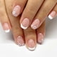 thumbnail image 1 of 24 Pcs Short Square False Nail Flowers Artificial Nail White French Tip Stick On Nail Glossy Press On Nail for Woman, 1 of 4
