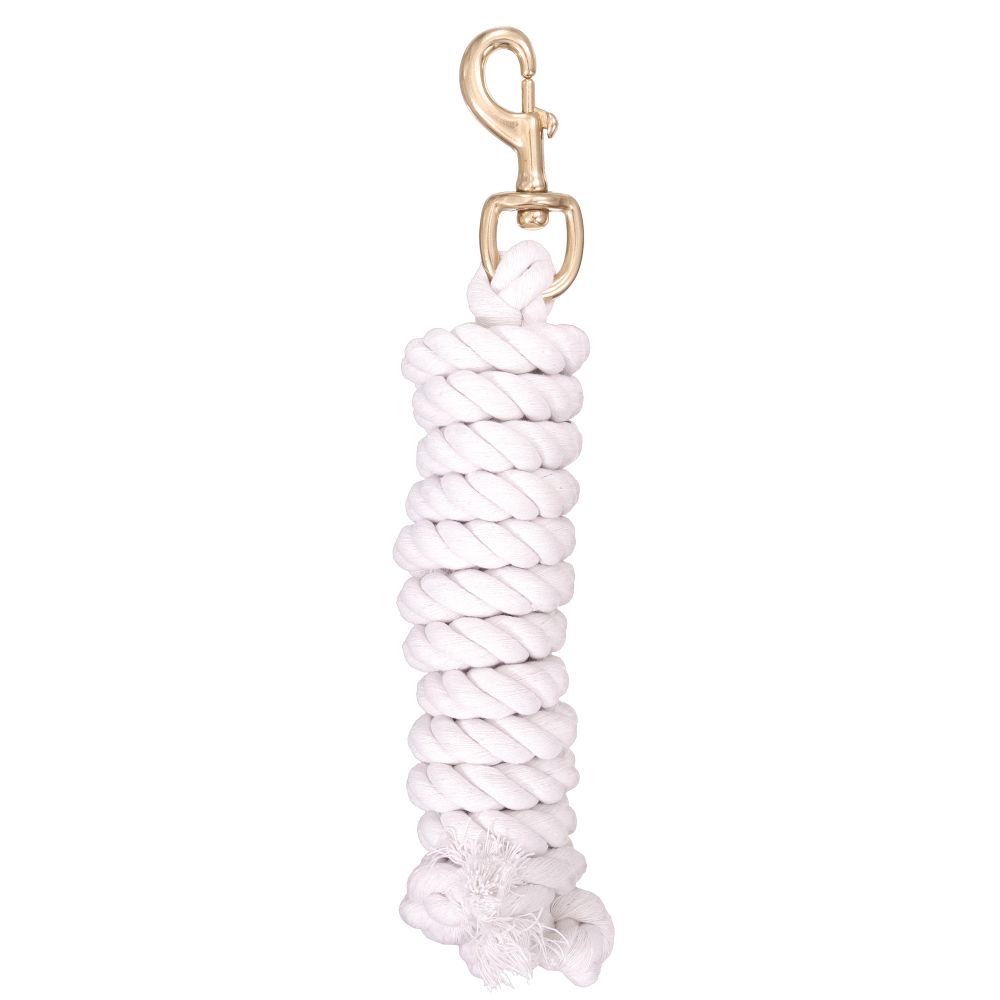 Tough 1 Economy Cotton Lead with Trigger Bolt Snap, White, 3/4-In. x 8 1/2-Feet
