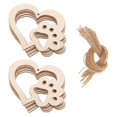 thumbnail image 2 of Wood Crafts For Diy Wooden Heart Embellishments Craft Enthusiasts Light Yellow 10.00X8.80X0.20CM Diy Craft 30Pcs, 2 of 4