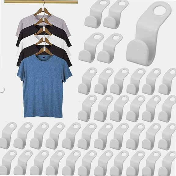 Hanger Hooks, 50pcs Clothes Hanger Connector Hooks, Space Saving Cascading Hangers Hooks, Hanger Clips Extender Hooks Heavy Duty for Closet Hanger Organizer