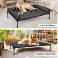 thumbnail image 5 of Cooling Elevated Dog Bed Add Removable Waterproof Bolster Cushion Mat, Raised Pet Cot with Breathable  Mesh, No-Slip Feet, Dog Couch Bed for Indoor Outdoor, 42x30inches, Black,, 5 of 7