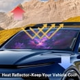 thumbnail image 6 of Xixirimido Car Windshield Sun Shade Car Sun Visor Block UV Rays Foldable Automotive Windshield Sunshades Front Window Sun Blocker Keep Your Vehicle Cool, Purple Butterfly Daisy, 6 of 8