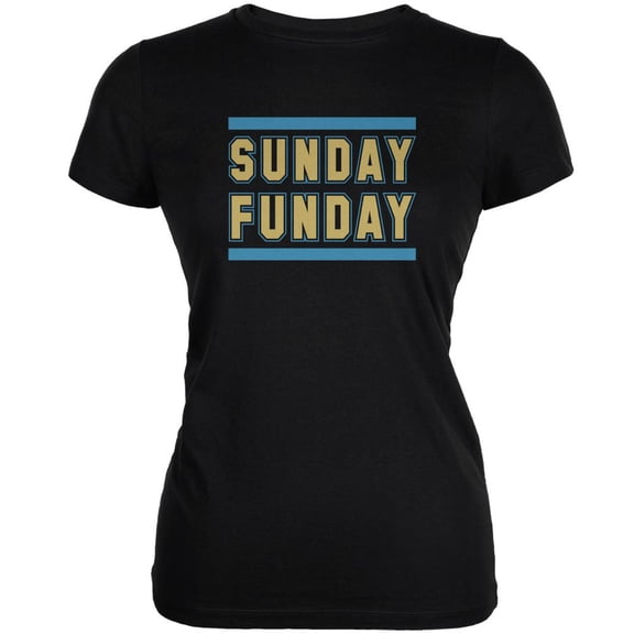 Sunday Funday Jacksonville Black Juniors Soft T-Shirt - 2X-Large
