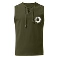 thumbnail image 3 of Baqcunre Tank Tops Men Male Tops Sports Sleeveless Top Cotton Vest Painting Fitness Muscle Tank Top Linen Shirts For Men Tops For Men Army Green L, 3 of 4