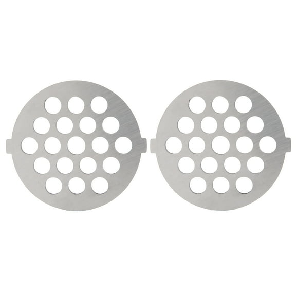 2Pcs Electric Mincer Blade Stainless Steel Grinding Plate Round Hole For 5#/B Type Grinder(7Mm 19 Holes )
