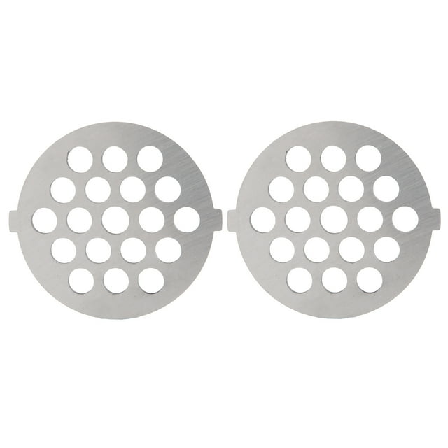 Meat Grinder Plate, Incisive And Durable Stainless Steel Meat Chopper Disc, High Hardness 2Pcs/Set Safe For 5# Meat Grinder Round Hole Meat Grinders 7mm 19 Holes