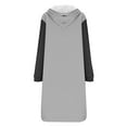 thumbnail image 4 of Wowcloth Women's Fashion Color Block Long Sleeve Hooded Sweatshirt - Drawstring Hood, Full-Zip Front, Longline Design with Kangaroo Pocket for Casual Streetwear & Loungewear, 4 of 5