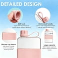 thumbnail image 4 of Flat Water Bottle with Handle 500 ml Flat Water Bottle BPA-Free Leak-Proof Slim Water Bottle for Travel Outdoor Fitness Sports Cycling Work School,Pink, 4 of 7