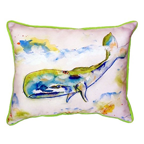 Betsy Drake Whale Large Indoor/Outdoor Pillow 16x20