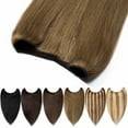 thumbnail image 5 of Benehair Human Hair Extensions Wire In Headband Hiddien Secret No Clip Weft One Piece Remy Hair Straight Women Brown, 5 of 13