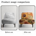 thumbnail image 6 of HELLHERO Butterfly Flower Armless Accent Chair Soft Slipcover, Stain Protection Elastic Bottom Armless Accent Chair Protector for Home Dining Room, 6 of 8