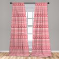 thumbnail image 5 of Ambesonne Christmas Curtains, Plus Shapes Squares Art, Pair of 28"x63", Dark Pink and White, 5 of 5