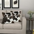 thumbnail image 5 of Western Cow Print Pillow Covers 18x18 Inch Set of 2 Brown Black White Cowhide Throw Pillow Covers Animal Skin Farmhouse Pillow Case for Home Couch Bed Sofa Decor, 5 of 6