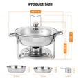 thumbnail image 4 of Chafing Dish Buffet Set 5QT, Stainless Steel Round Chafing Dishes for Buffet with Lid Holder & Glass Lid for Parties, Wedding, Camping, Dinner (2/4Pack, Silver/Gold), 4 of 9