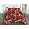 thumbnail image 2 of Ambesonne Rose Quilted Coverlet 2 Pcs, Romantic Art of English Garden, Twin Size, Dark Pink Emerald Dust, 2 of 4