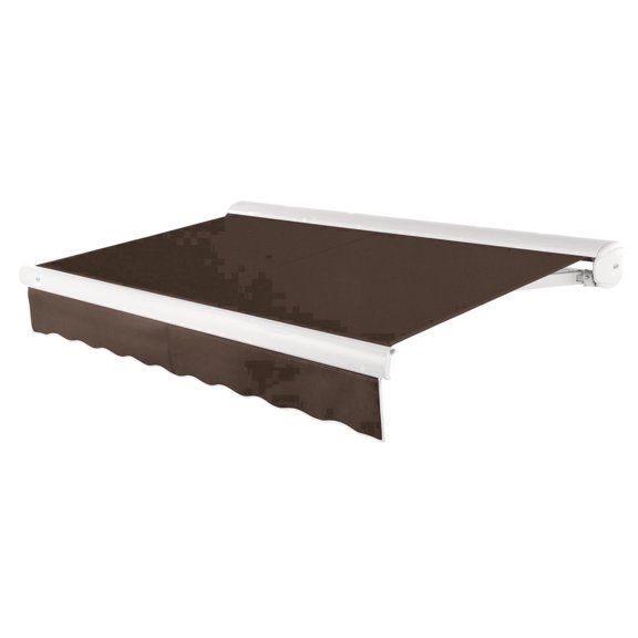 Awntech 10 Ft Key West Left Motorized Heavy Duty Patio Retractable Awning with Cassette (120in x 9.38in x 96in), Brown