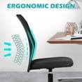 NiamVelo Ergonomic Executive Mesh Office Chair, Armless, Adjustable, Lumbar Support, Black