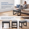 thumbnail image 5 of Ottoman Footstool, Rectangular Linen Footstool with high Elasticity Sponge seat and Metal Legs, Small Footstool for Bedroom, Living Room, Office(Dark Grey), 5 of 9