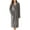Grey, variant on Women's Belt Fleece Bath Robe Comfy Home Calf Length Loungewear Chic Bathrobe Billowy Drop Shoulder Coffee Medium-Large