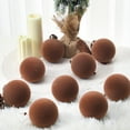 thumbnail image 4 of 15 Pcs Velvet Christmas Balls Bulk Flocked Christmas Tree Ball Ornaments Plastic Xmas Decorative Hanging Ornaments(Brown,3.15 Inch), 4 of 13