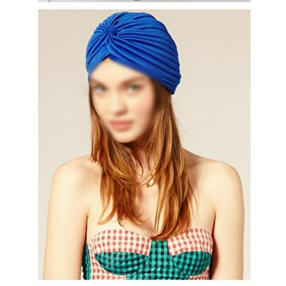 WORGEOUS Turban Hat Baotou Yoga Turtleneck Folding for Women(Blue)