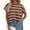 Stripe Brown White, variant on Womens Summer Short Sleeve Tops Trendy Crew Neck Striped Knit Sweater Business Casual Spring Clothes