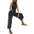 thumbnail image 6 of Qiylii Women Sleeveless Jumpsuit with Dots Pattern, Loose Legs High-Waisted Fit Summer Cool Clothing, 6 of 9