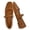Cognac, variant on Cushionaire Weston Hand Woven Mary Jane Flats for Women | Dressy Faux Leather Flats with Braided Buckle | Casual Flatform Walking Shoes with Memory Foam Cushioning