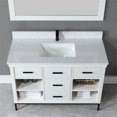 thumbnail image 4 of Kesia 48" Single Bathroom Vanity Set in White with Aosta White Composite Stone Countertop with Mirror, 4 of 8