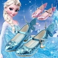 thumbnail image 2 of Disney Frozen nuevos zapatos de princesa elsa primavera y otoño rosa azul zapatos individuales para niñas tacones altos 28-plantilla 18,5 cm Gao Jinjia LED, 2 of 2