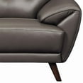 thumbnail image 2 of Benjara BM206389 Channel Stitched Leatherette Wooden Frame Loveseat with Angled Legs, Gray, 2 of 5