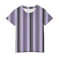 thumbnail image 6 of Spazoro Toddler Girls T-shirts, Summer Casual Crewneck Striped Short Sleeve Tops Tee Purple Size 4 T, 6 of 6
