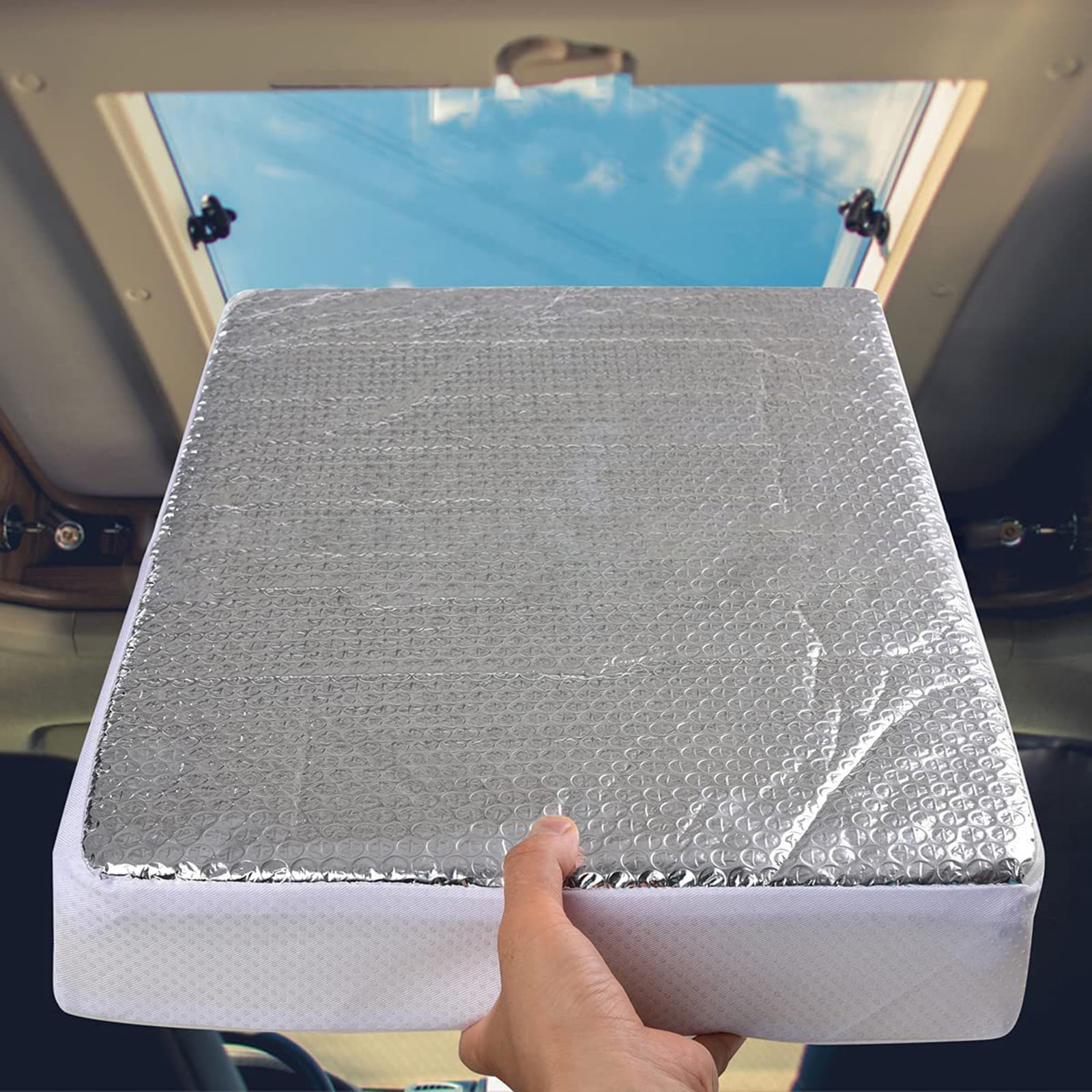 Vent RV Vent Insulator 22x14x3inch RV Skylight Insulator Cover  Vent Insulator Aluminum Foil Reflective Surface Built In High Elasticity Insulation Sponge
