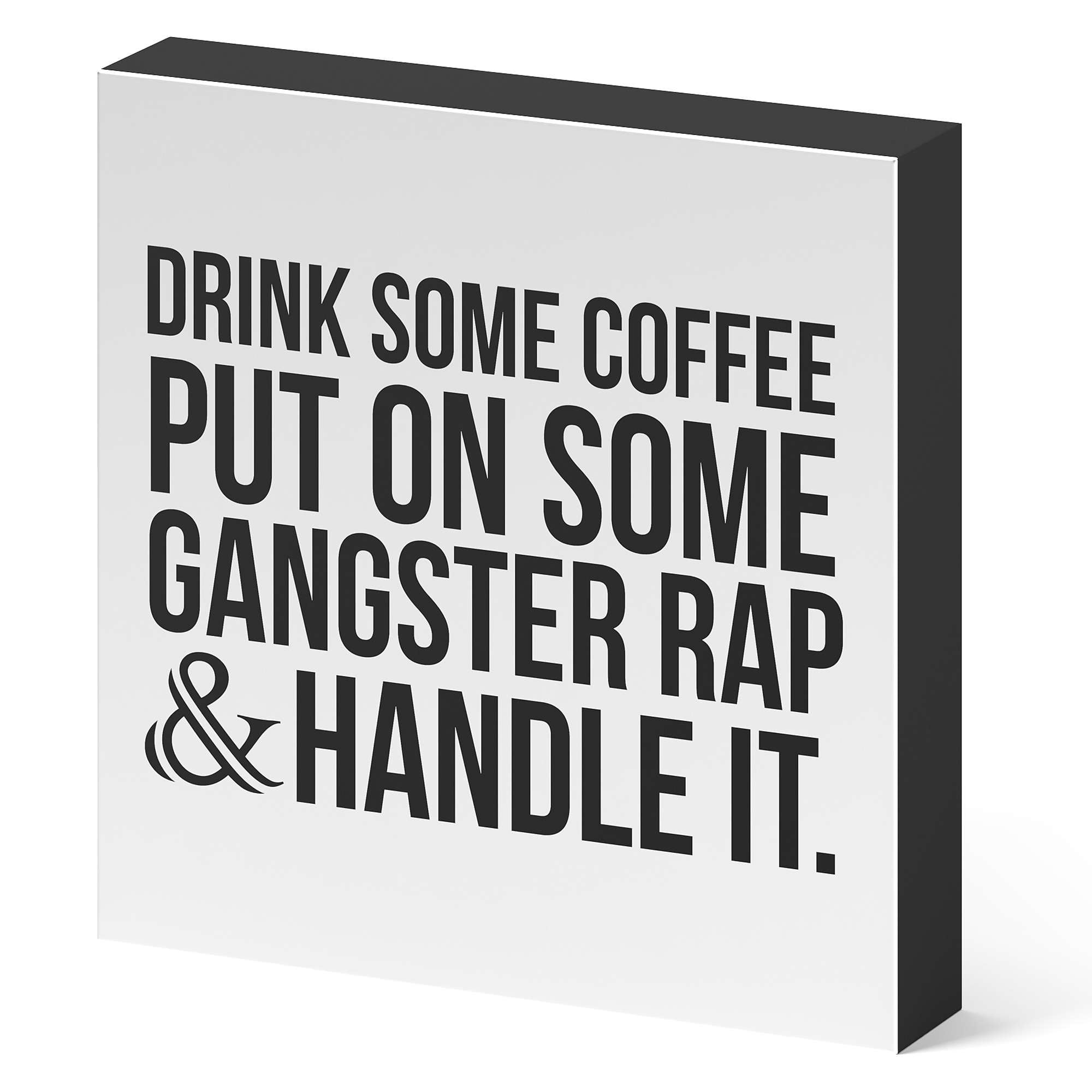 Barnyard Designs 'Gangster Rap' Wooden Box Sign, Funny Desk Decor
