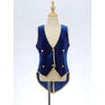 thumbnail image 3 of YiZYiF Boys Steampunk Medieval Velvet Tailcoat Victorian Gentleman Tuxedo Vest Sleeveless Jacket Royal Blue 6, 3 of 7