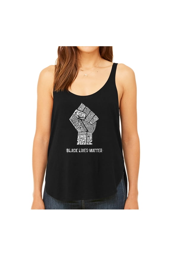 Women's Word Art Flowy Tank Top - Black Lives Matter