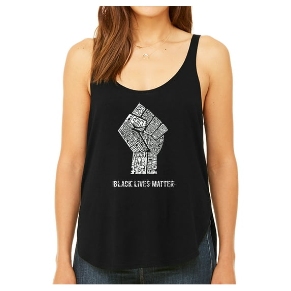 LA Pop Art Women's Word Art Flowy Tank Top - Black Lives Matter